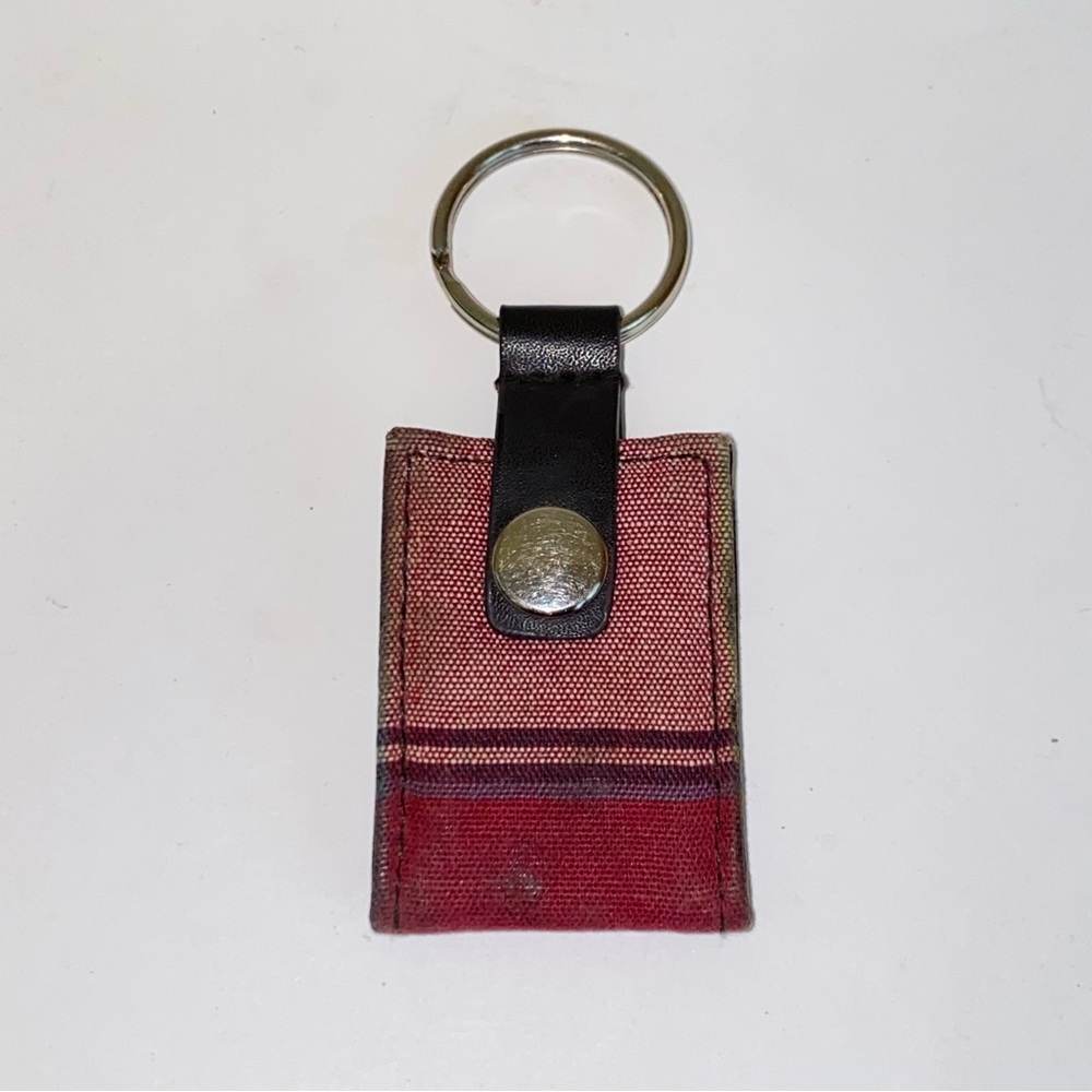 Longaberger Plaid Photo Holder Keychain